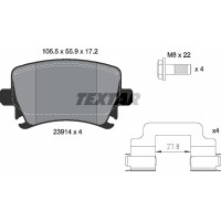 2391402 TEXTAR Колодки гальмівні (задні) VW Caddy 03- (Lucas) Q+