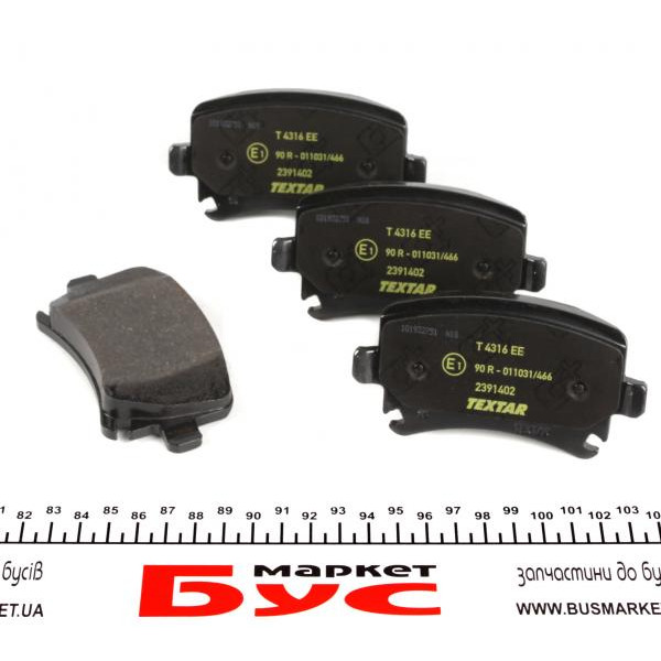 2391402 TEXTAR Колодки гальмівні (задні) VW Caddy 03- (Lucas) Q+