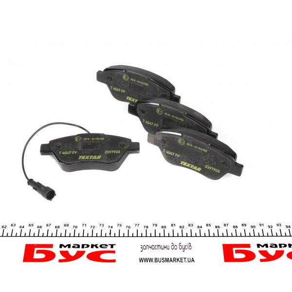 2397903 TEXTAR Колодки гальмівні (передні) Fiat Doblo/Citroen Nemo/Peugeot Bipper 08- (Bosch) Q+ (з датчиком)