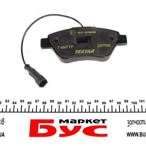 2397903 TEXTAR Колодки гальмівні (передні) Fiat Doblo/Citroen Nemo/Peugeot Bipper 08- (Bosch) Q+ (з датчиком)