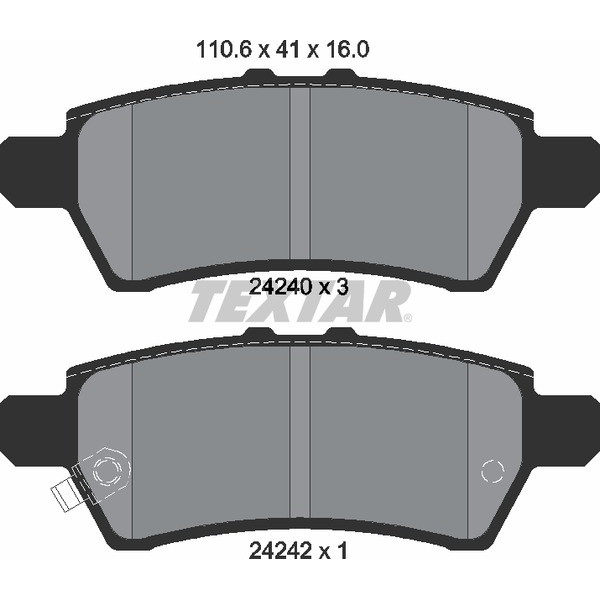 2424001 TEXTAR Колодки гальмівні (задні) Nissan Pathfinder III 05- (Tokico)