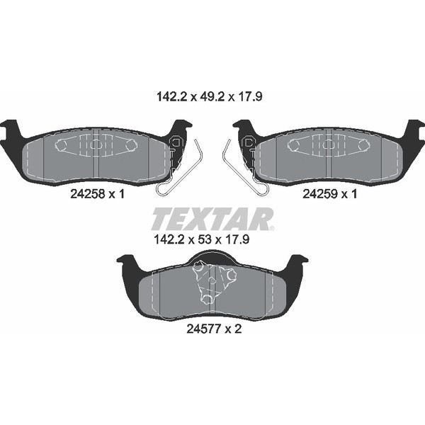 2425801 TEXTAR Колодки гальмівні (задні) Jeep Grand Cherokee 05-11 Q+