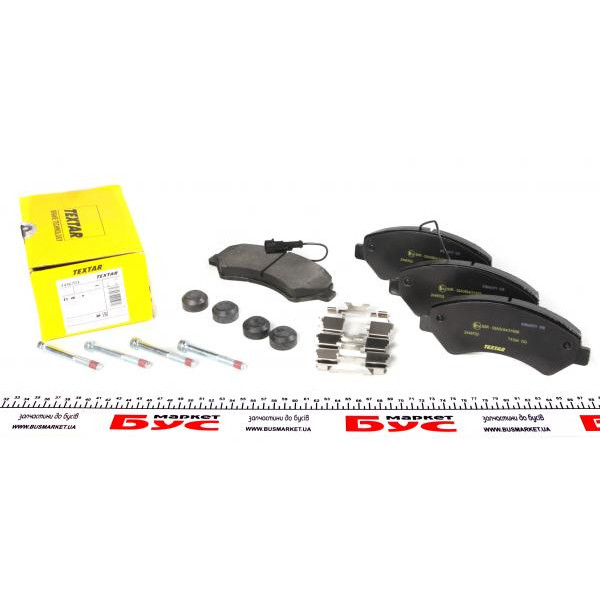2446703 TEXTAR Колодки гальмівні (передні) Citroen Jumper/Fiat Ducato/Peugeot Boxer 2.0-3.0HDi 06- R16(+датчик) Q+