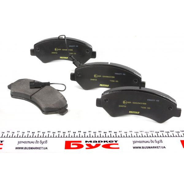 2446703 TEXTAR Колодки гальмівні (передні) Citroen Jumper/Fiat Ducato/Peugeot Boxer 2.0-3.0HDi 06- R16(+датчик) Q+