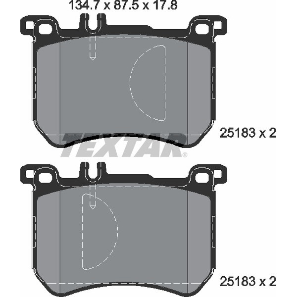 2518301 TEXTAR Колодки гальмівні (передні) MB S-class (W222, V222, X222)/SL-class (R231) 12- (Brembo) Q+