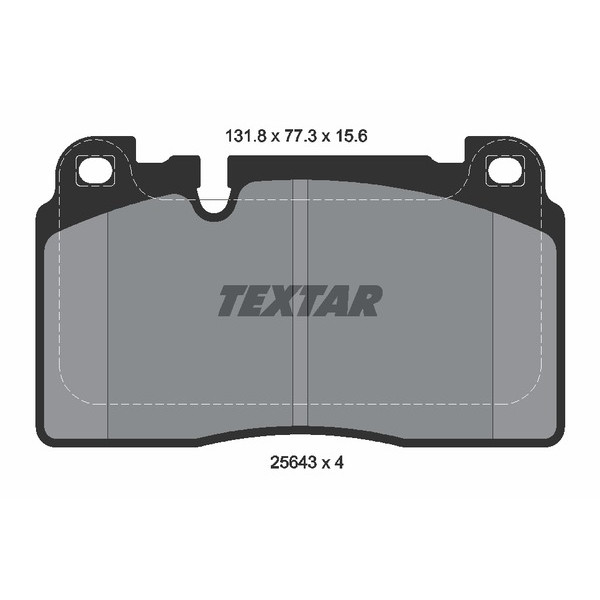 2564302 TEXTAR Колодки гальмівні (передні) Audi Q5 08- (Brembo) (131.8x77.3x15.6)