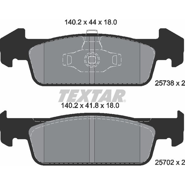2573801 TEXTAR Колодки гальмівні (передні) Dacia Logan II/Renault Logan II 12- (Teves) Q+