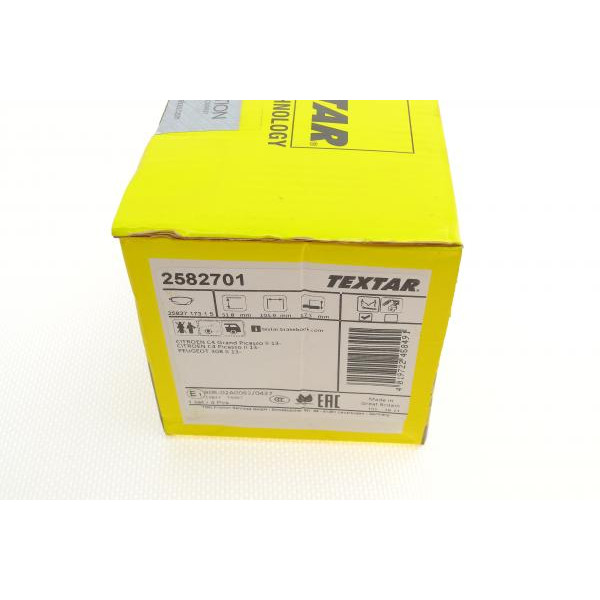 2582701 TEXTAR Колодки гальмівні (задні) Citroen C4/Peugeot 308 13-/3008/5008 16-/508 18- (Bosch) Q+