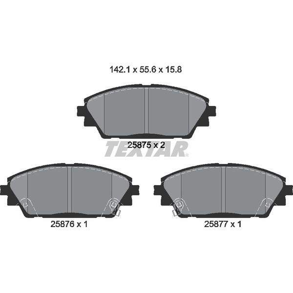 2587501 TEXTAR Колодки гальмівні (передні) Mazda 3 13-/CX-3 15-