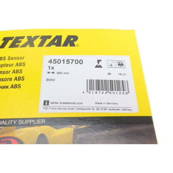 45015700 TEXTAR Датчик ABS (задній) BMW 1 (E81/E87)/3 (E90/E91/E92) 05-12