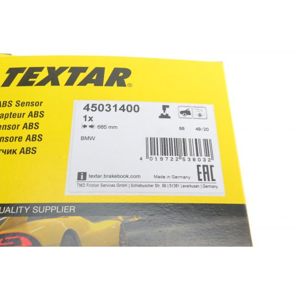 45031400 TEXTAR Датчик ABS (передній) BMW M5 (E60)/M6 (E63) 04-10