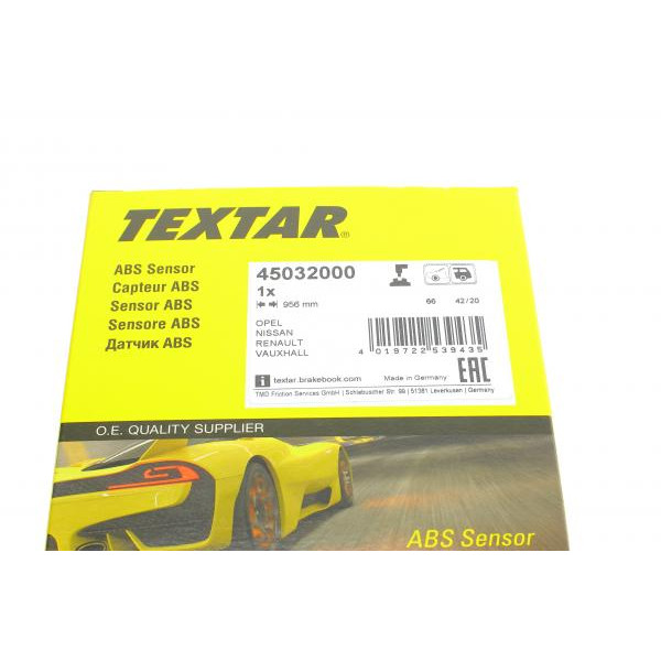 45032000 TEXTAR Датчик ABS (задній) Opel Vivaro/Renault Trafic 01- (L=956mm)