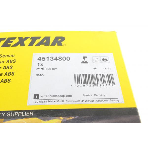 45134800 TEXTAR Датчик ABS (передній) BMW X1 (F48) 15- (L=606mm)