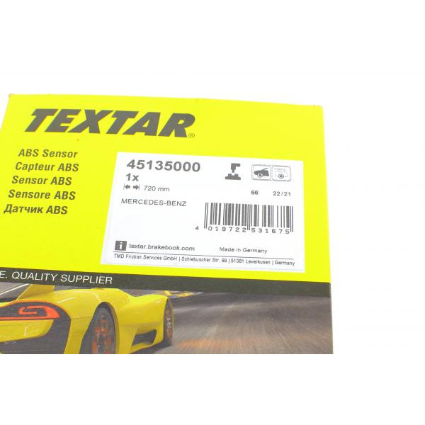 45135000 TEXTAR Датчик ABS (передній) (L) MB E-class (W212) 09-15 (L=720mm)
