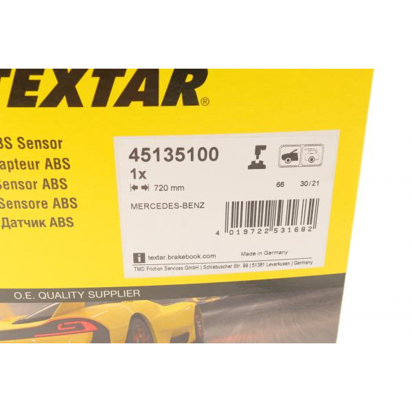 45135100 TEXTAR Датчик ABS (передній) (R) MB E-class (W212) 09-15 (L=720mm)
