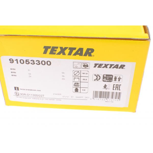 91053300 TEXTAR Колодки ручника BMW 1 (E81/E82)/3 (E46/E90) 98-13 (160.5x20)