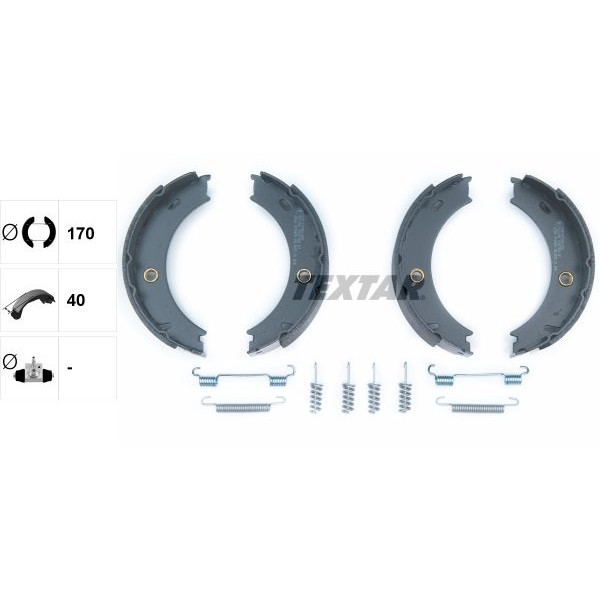 91057900 TEXTAR Колодки ручника MB Sprinter 408-416 96-06 (170x40) (з пружинками)