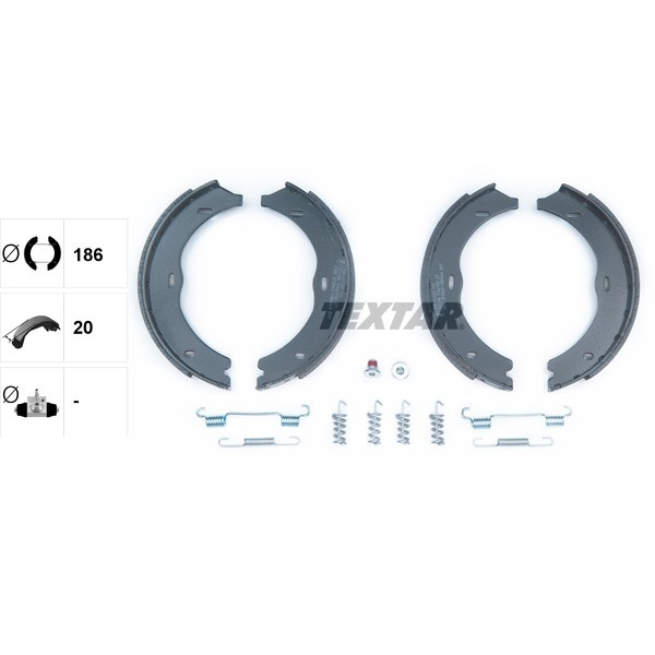 91061900 TEXTAR Колодки ручника MB Vito (W639) 03-(186x20) (з пружинками)