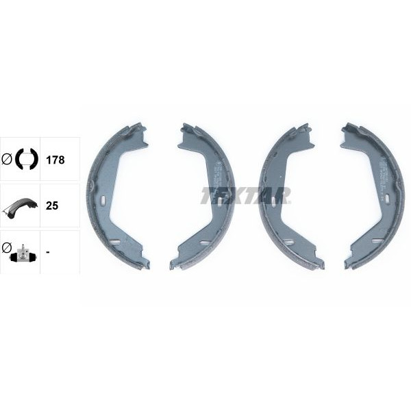 91062300 TEXTAR Колодки ручника Volvo S60/S80/V70/XC70 98- (178x25)