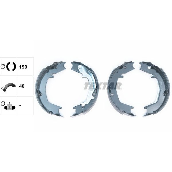 91066400 TEXTAR Колодки ручника Hyundai Santa Fe 00-10/Elantra 05-/Kia Optima 15-/Sportage 04- (190x40)