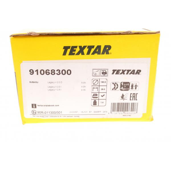 91068300 TEXTAR Колодки ручника Mitsubishi Grandis 04-/Outlander II/Subaru Forester 08- (190x32)