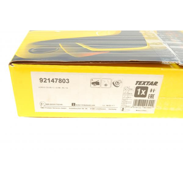 92147803 TEXTAR Диск гальмівний (передній) Lexus GS 05-/IS 09- (L) (334x30) PRO