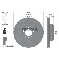 92266925 TEXTAR Диск гальмівний (передній) BMW 1 (E82, E87)/3 (E90, E91) Perf 03-13 (338x25.9) PRO+