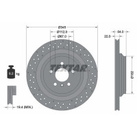 92283703 TEXTAR Диск тормозной (задний) MB V-class (W166) 11-15/GLE (X166) 12-19 (345x22) PRO