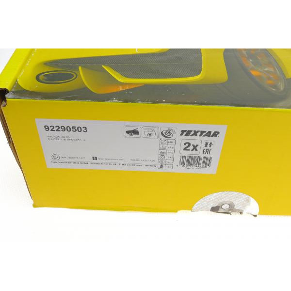 92290503 TEXTAR Диск гальмівний (передній) Hyundai i30 III 16-/Kia Cee'd/Pro Cee'd 18- (288x25) PRO