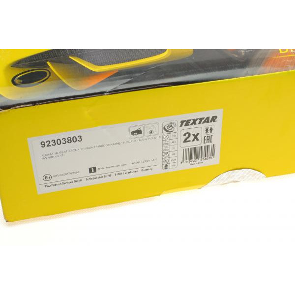 92303803 TEXTAR Диск гальмівний (передній) Audi A1/Seat Ibiza/VW Polo 17- (256x22) PRO
