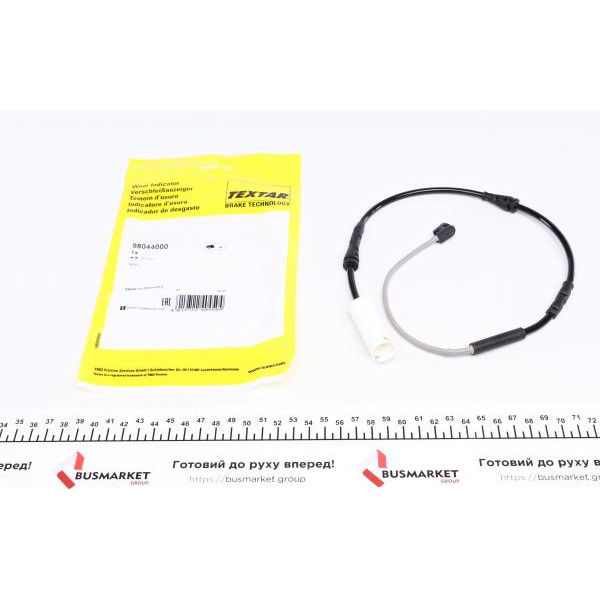 98044000 TEXTAR Датчик зношування гальмівних колодок (передніх) BMW X1 (E84) 05-15 (L=675mm)