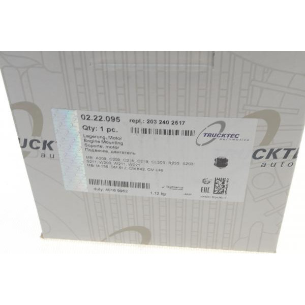 0222095 TRUCKTEC AUTOMOTIVE Подушка двигуна (передня) MB C-class (W203)/E-class (W211) 00-