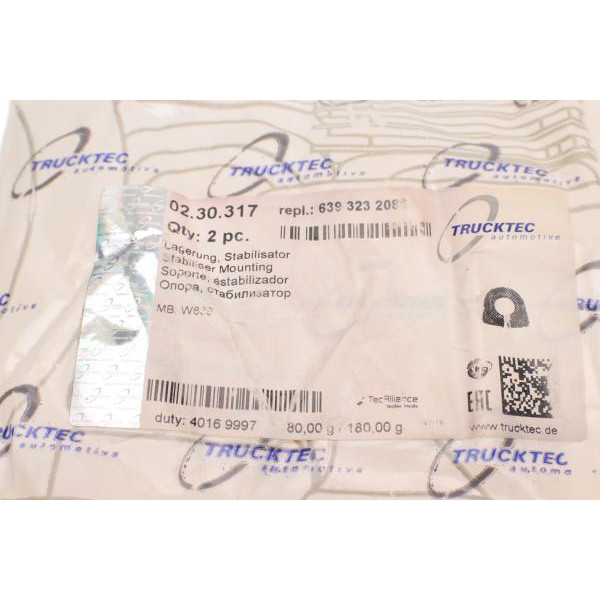 0230317 TRUCKTEC AUTOMOTIVE Втулка стабілізатора (переднього) MB Vito (W639) 09- (d=26mm)