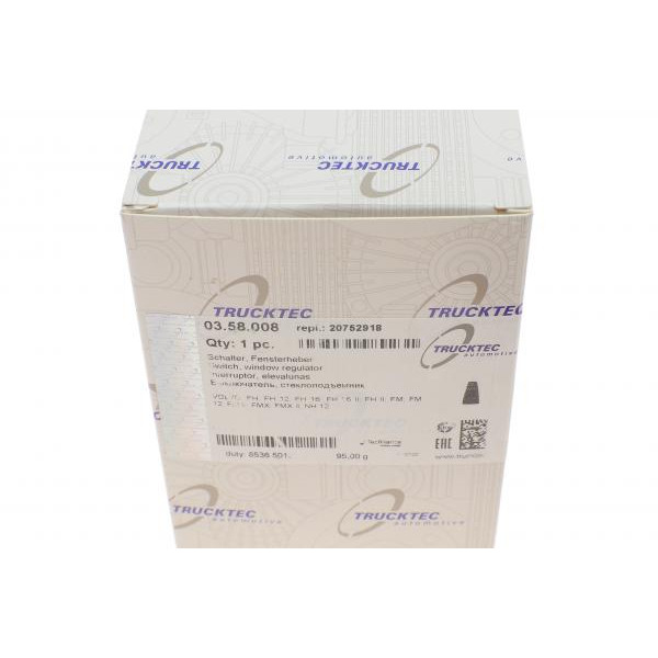 0358008 TRUCKTEC AUTOMOTIVE Кнопка склопідйомника (L) Volvo 8300/9400/9700/9900 06- (блок)