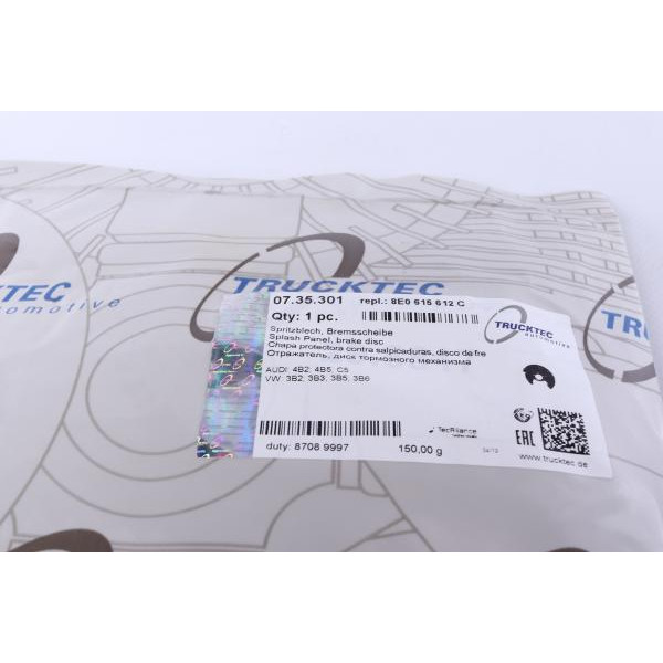 0735301 TRUCKTEC AUTOMOTIVE Захист гальмівного диска (заднього) (R) Audi A6/VW Passat 97-05