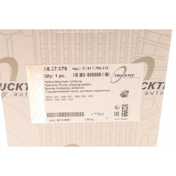 0837076 TRUCKTEC AUTOMOTIVE Насос ГУР BMW 1 (81/82/87/88)/3 (E90/91)X1 (E84) 1.6/2.0 04-15