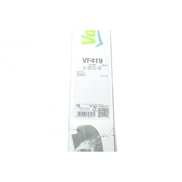 574357 VALEO Щітки склоочисника (650/550mm) Renault Scenic II 03-