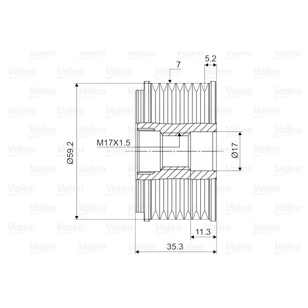 588088 VALEO Шків генератора Ford Transit 2.4DI 00-