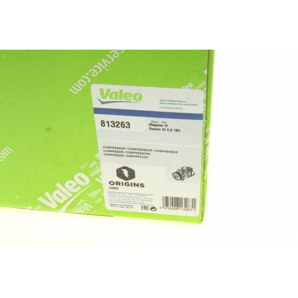 813263 VALEO Компресор кондиціонера Renault Megane III/Scenic III 2.0 16V 09-