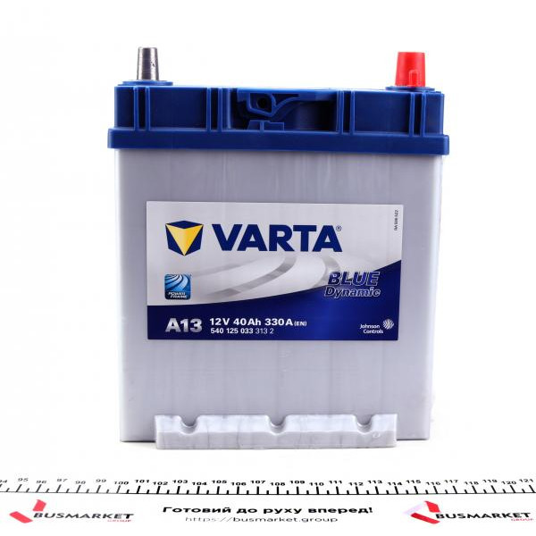 5401250333132 VARTA Акумуляторна батарея 40Ah/330A (187x127x227/+R/B01) Blue Dynamic A13 Азія