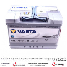 570901076D852 VARTA Акумуляторна батарея 70Ah/760A (278x175x190/+R/B13) (Start-Stop AGM) Silver Dynamic E39