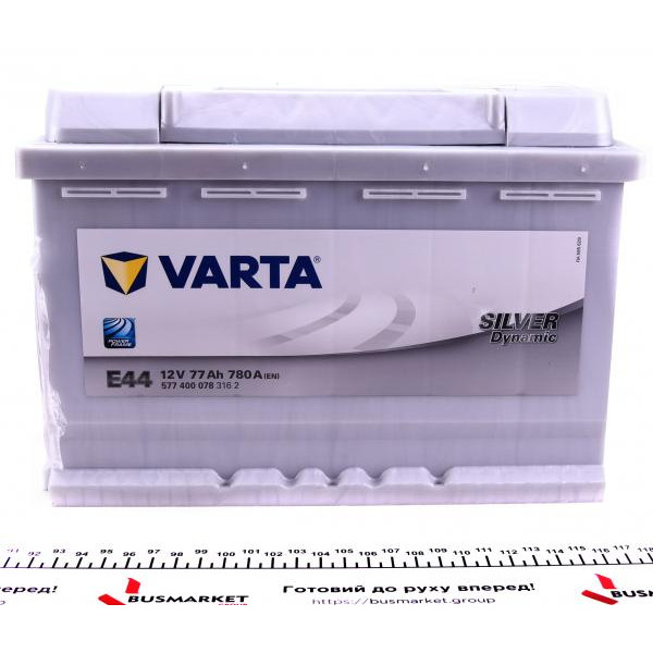 5774000783162 VARTA Акумуляторна батарея 77Ah/780A (278x175x190/+R/B13) Silver Dynamic E44