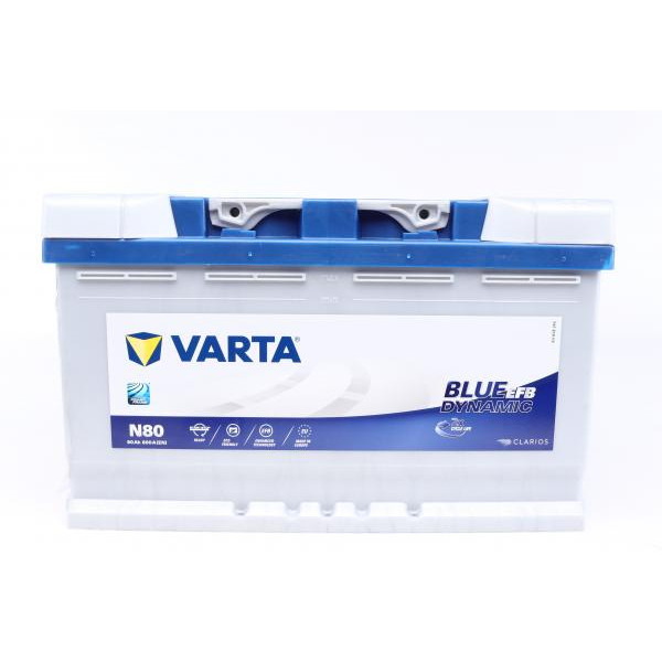 580500080D842 VARTA Акумуляторна батарея 80Ah/800A (315x175x190/+R/B13) (Start-Stop EFB) Blue Dunamic N80