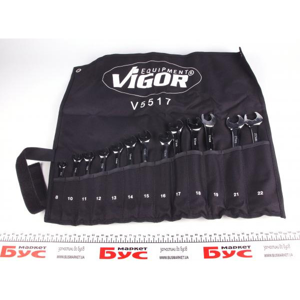 V5517 VIGOR Набір ключів (13 шт) (9/10/11/12/13/14/15/16/17/18/19/21/22mm)
