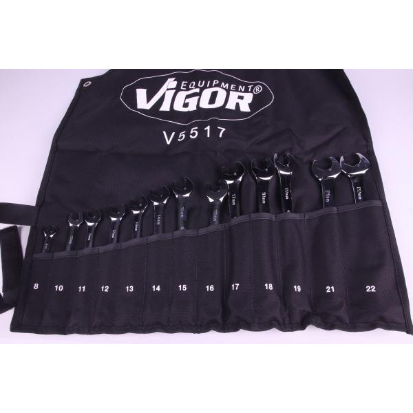 V5517 VIGOR Набір ключів (13 шт) (9/10/11/12/13/14/15/16/17/18/19/21/22mm)