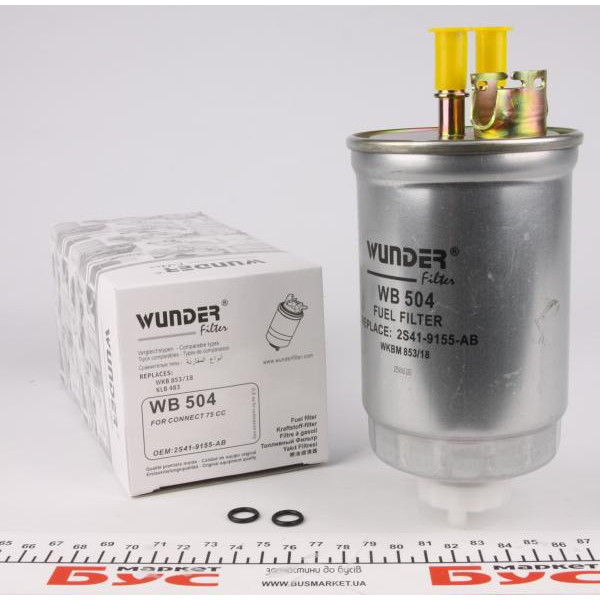 WB504 WUNDER FILTER Фільтр паливний Ford Connect 1.8Di/TDCi (55kw) 02- (під клапан)