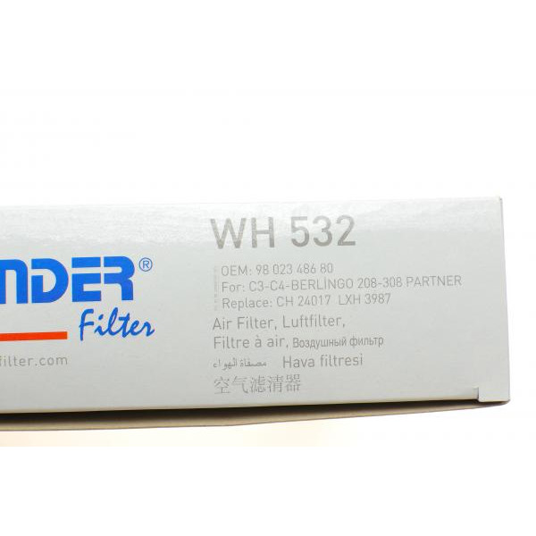 WH532 WUNDER FILTER Фільтр повітряний Citroen Berlingo/Peugeot Partner 1.6HDi 12-