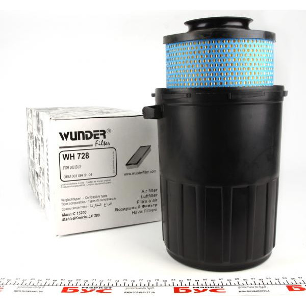 WH728 WUNDER FILTER Фільтр повітряний MB 207-410D (з корпусом)