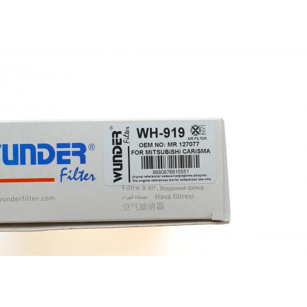 WH919 WUNDER FILTER Фільтр повітряний Mitsubishi Carisma/Volvo S40/V40 1.6/1.8 95-06