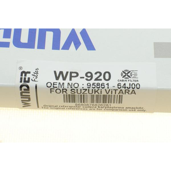 WP920 WUNDER FILTER Фільтр салону Suzuki Grand Vitara 05-